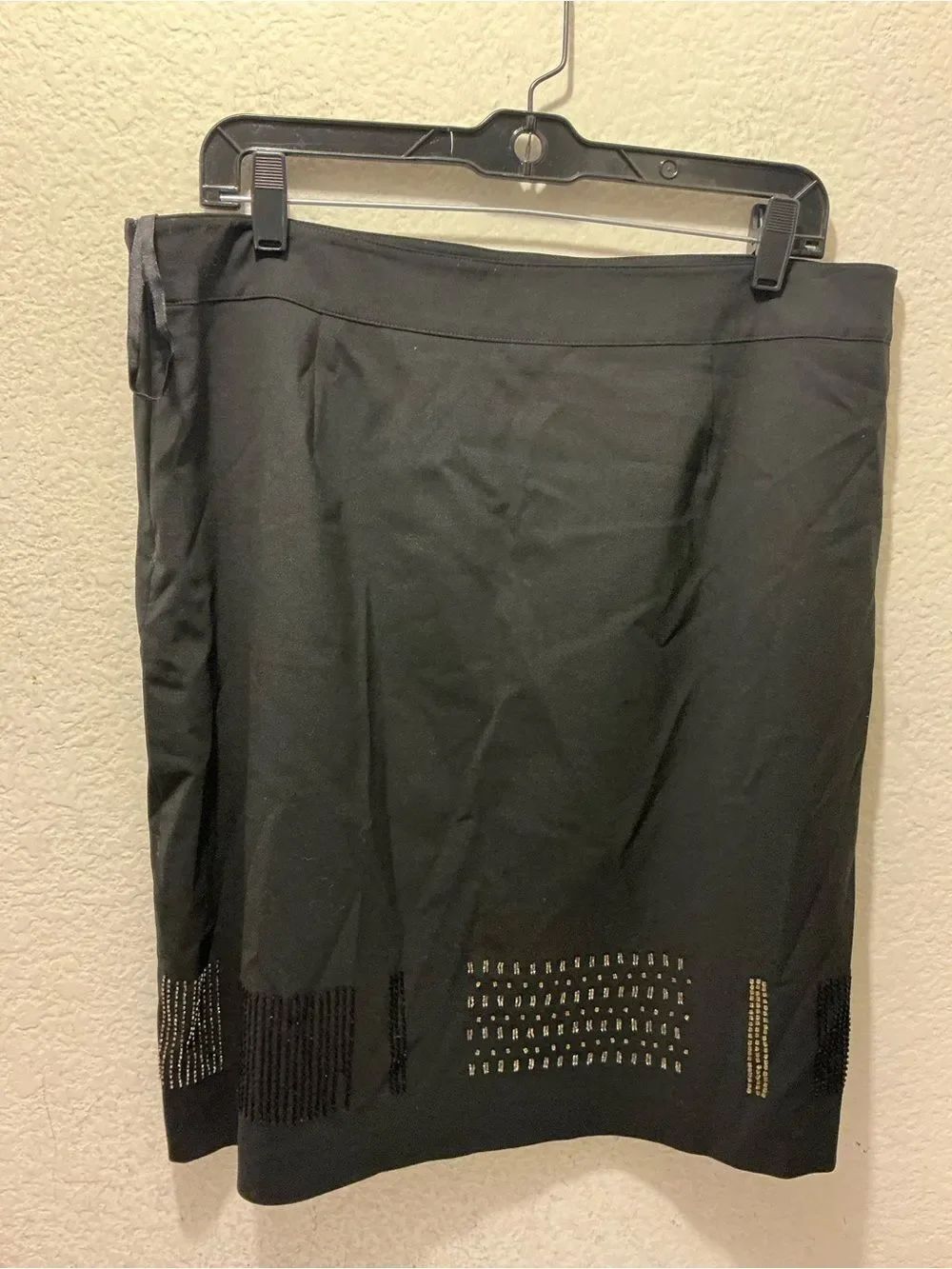 DKNY Black Midi Skirt with Gold Stud Embellishments - Picture 5 of 9